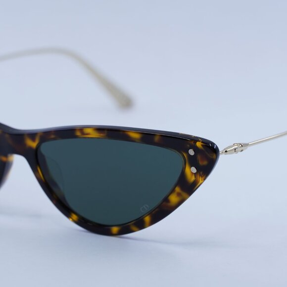 Dior MISSDIOR B4U 22C0 Sunglasses Havana Cat Eye Frame, Green Lenses